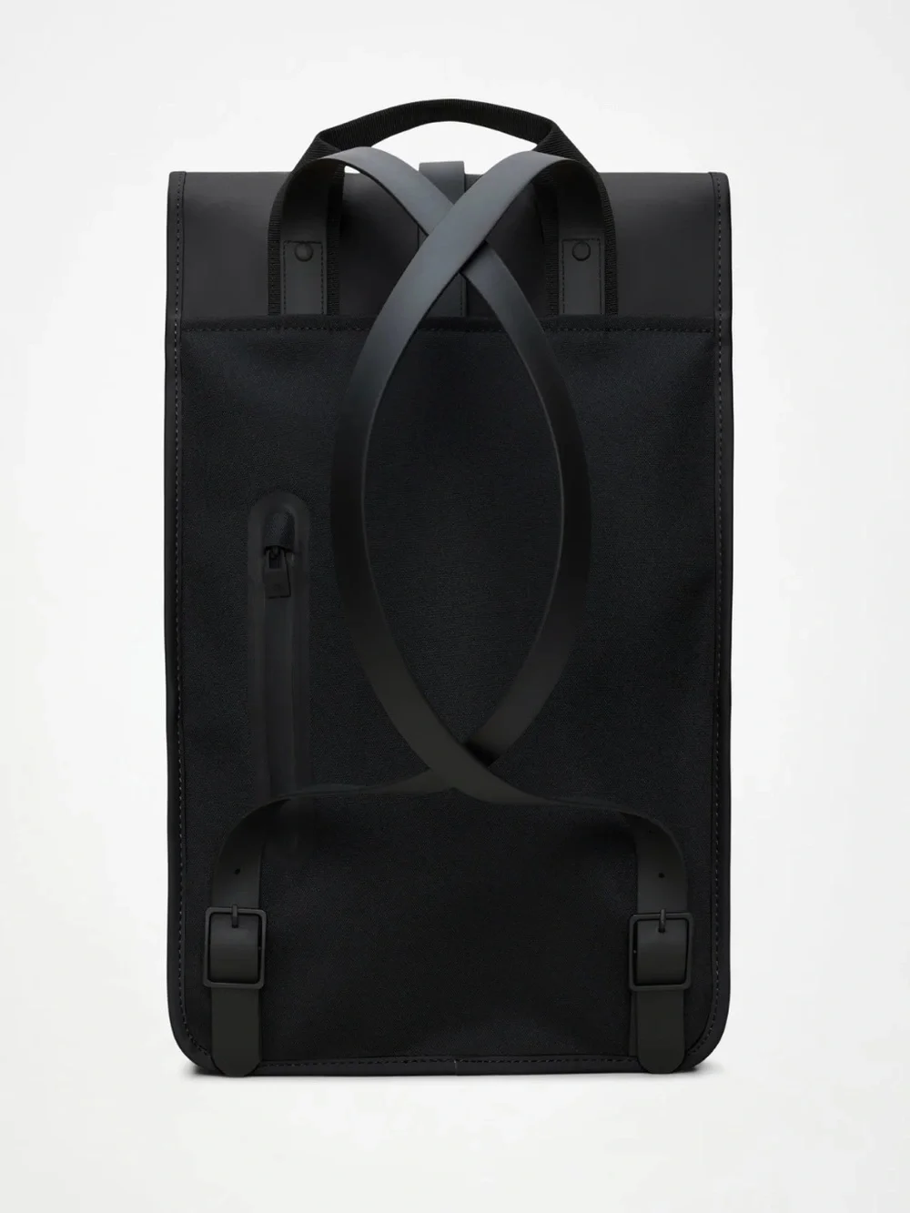 Rains Matte Black Minimalist Backpack